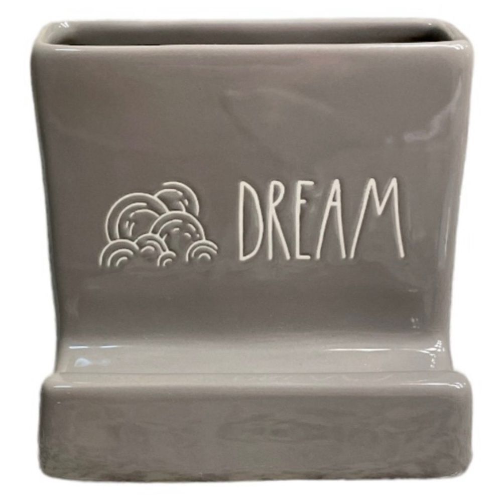 NWT Gorgeous Rae Dunn “DREAM” Phone and Tablet Grey Glossy Ceramic Holder